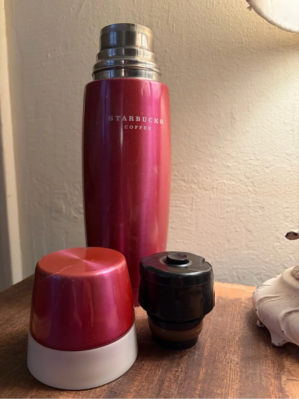 Vintage STARBUCKS 2006 travel Thermos in Metallic Pink
